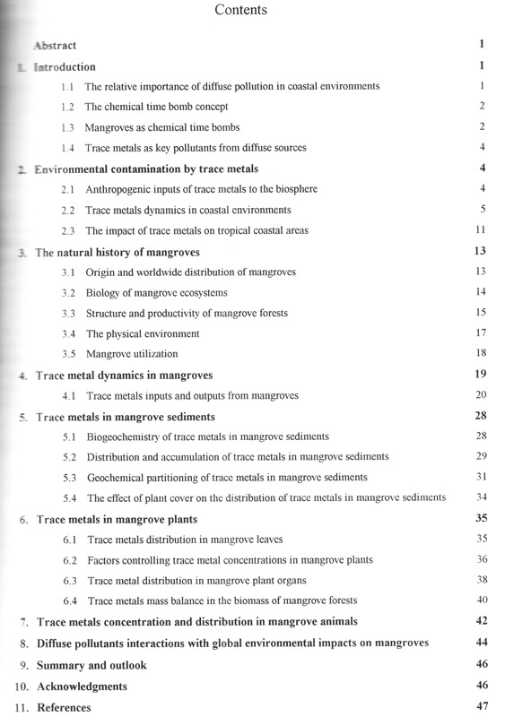 ISME Mangrove Ecosystems Occasional Papers - No. 2 - inhaltsverzeichnis